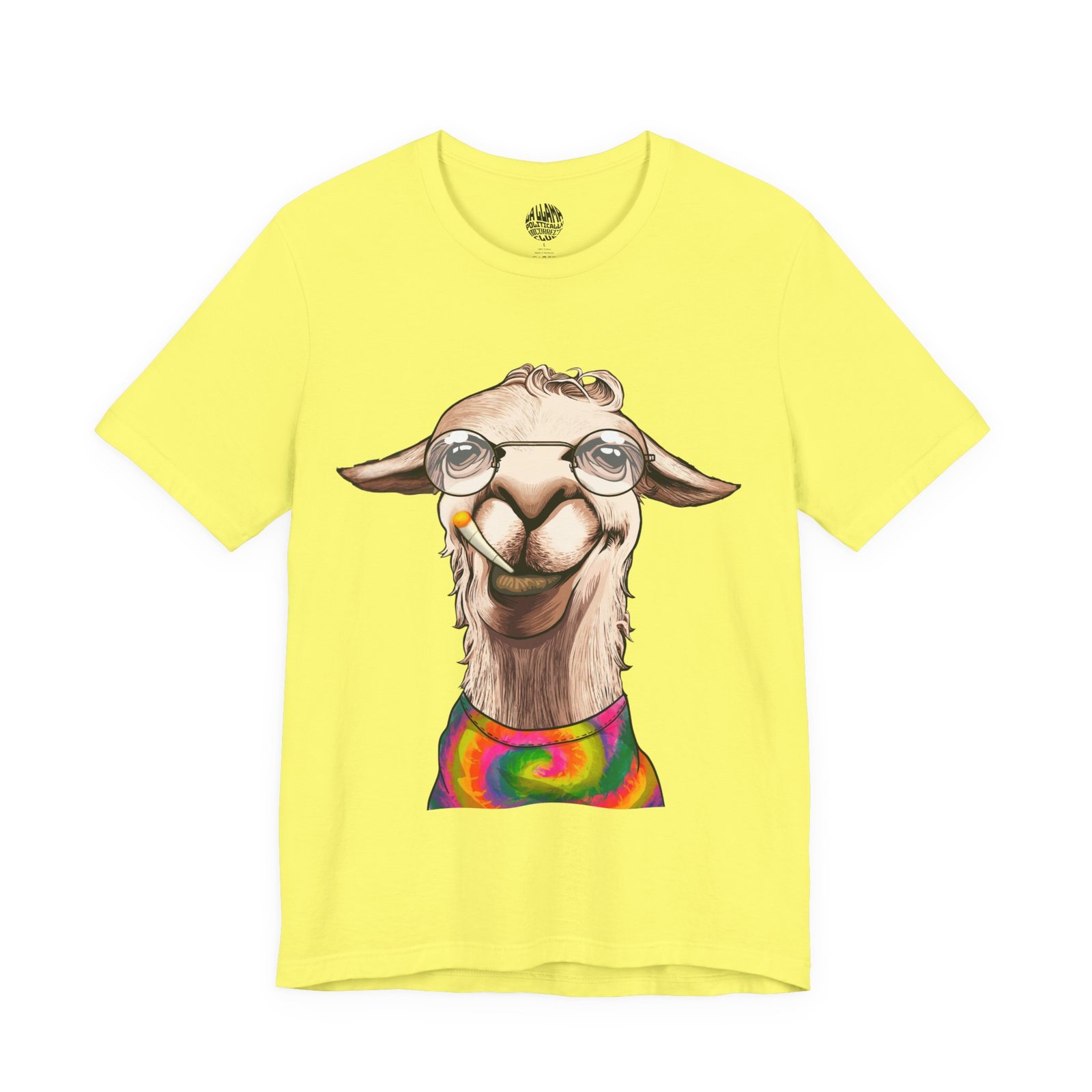 Imagine Llama music parody t-shirt with llama in round glasses by La Llama Politically Incorrect Club