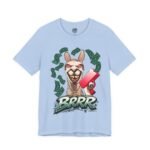 Dennis the Brrr Llama money printer go brrr funny meme t-shirt by La Llama Politically Incorrect Club