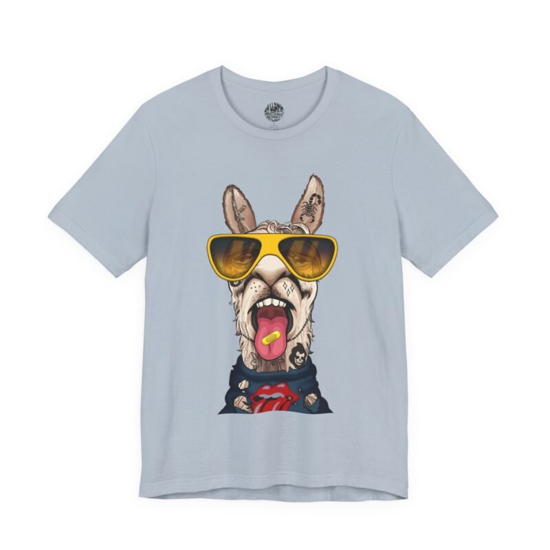 Side Effects May Include Free Thought free speech t-shirt featuring a llama in aviator sunglasses by La Llama Politically Incorrect Club