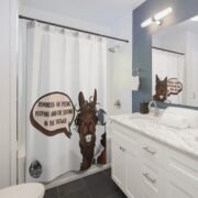 Shower Curtain - 'Reminder. No Peeing, Pooping and/or Spitting in the Shower' - Image 3