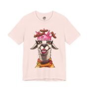 Funny polish sausage shirt in soft pink, La Llama design with a llama who never noticed why everyone listened so closely.
