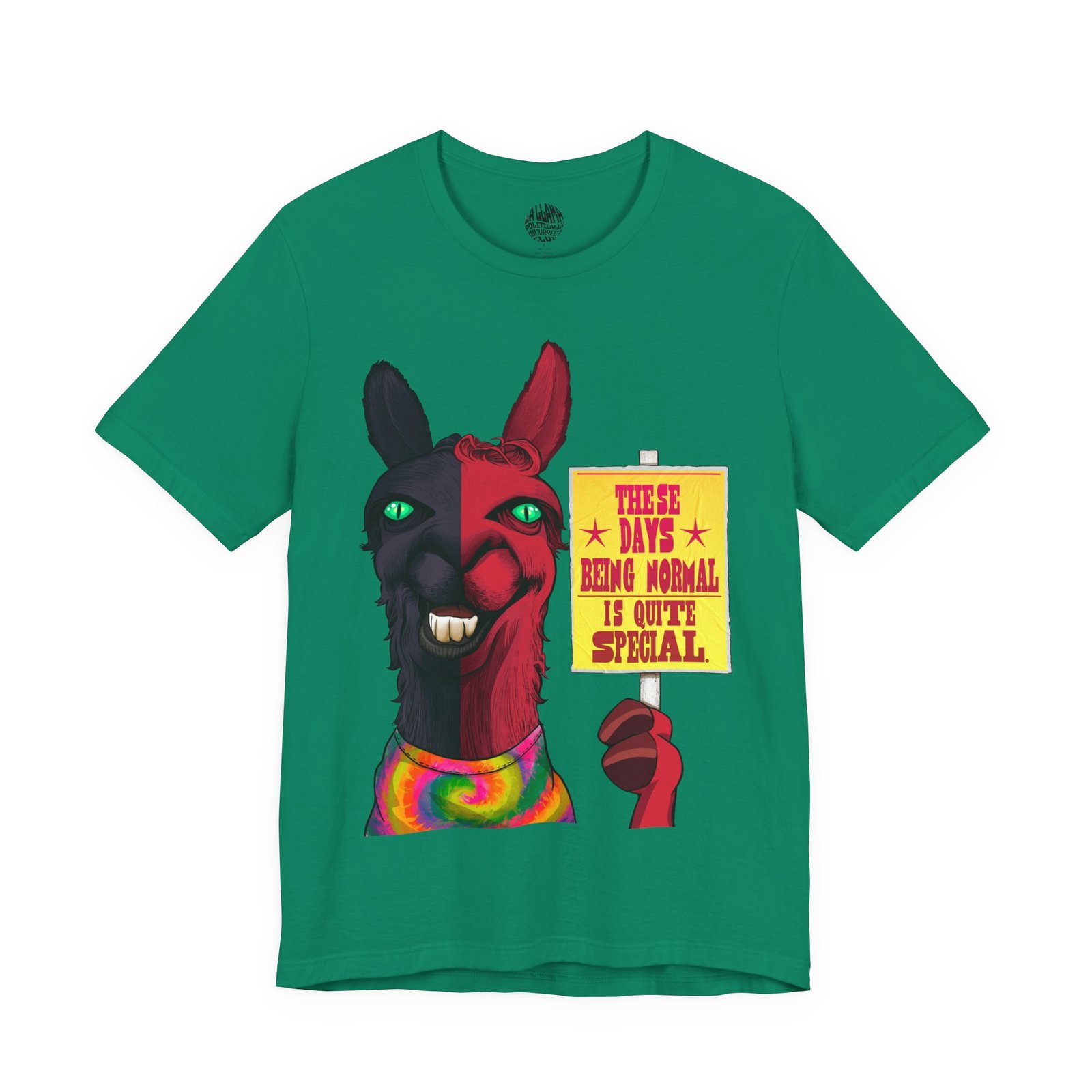 Being normal is quite special. Counter culture t-shirt that celebrates normality as the ultimate rebellion. Politically incorrect from La Llama PIC.