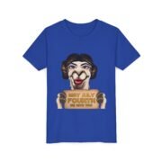 Funny princess girls shirt in true royal blue, La Llama Politically Incorrect Club design, little llama princess who merged the Force and the Fourth into one tradition.