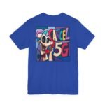 Funny conspiracy theory shirt in true royal blue, La Llama design with a llama in a tin foil hat who connected every dot and found Pyongyang the only option.