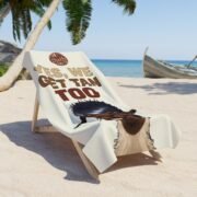 Beach Towel — 'Yes We Get Tan Too' - Image 2