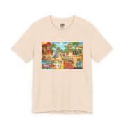 Florida vacation shirt in turquoise, La Llama design with a llama on the sand who arrived in Florida on a Tuesday and never left.