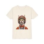Funny boys youth shirt in red, La Llama Politically Incorrect Club design, little llama who merged the Force and the Fourth into one tradition.