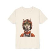 Funny boys youth shirt in red, La Llama Politically Incorrect Club design, little llama who merged the Force and the Fourth into one tradition.