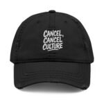Anti cancel culture hat in black, La Llama politically incorrect club, unstructured dad cap for the llama who refuses to feed the machine and treats every flag as confirmation.