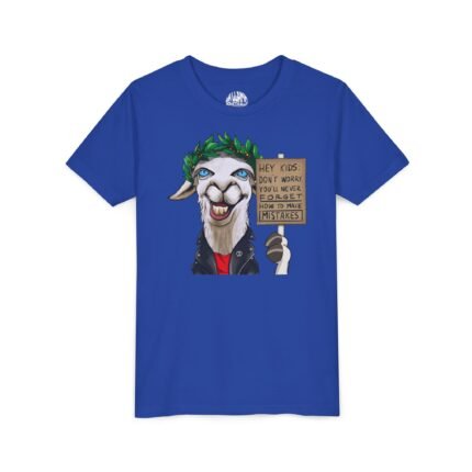 Youth Tee — Elmer, the ‘Hey Kids Don’t Worry’ Llama.