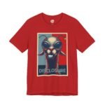 UFO disclosure shirt in Red, La Llama Politically Incorrect Club design with a llama who watched something cross the sky and waited seventeen years for the government to confirm it.